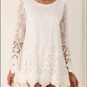 the perfect long sleeved lace cutout dress (s/m)